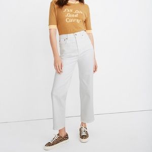 NWT Madewell Slim Wide Leg Jean Tile White Size 27